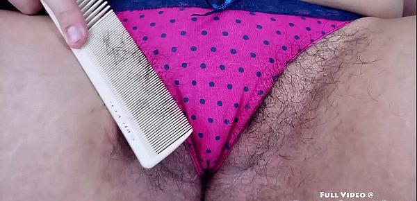  Custom Video - Covering my HAIRY MOUND in lube and combing it in.